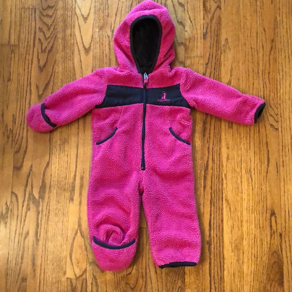 Reversible hooded bunting snowsuit